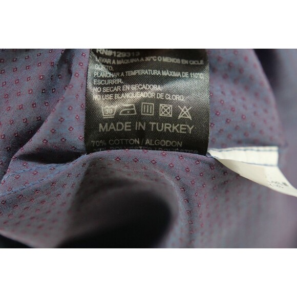 Bogosse Shirt Mens 3 Medium Blue Prints Long Sleeve Button Up Cotton Casual - Picture 8 of 9